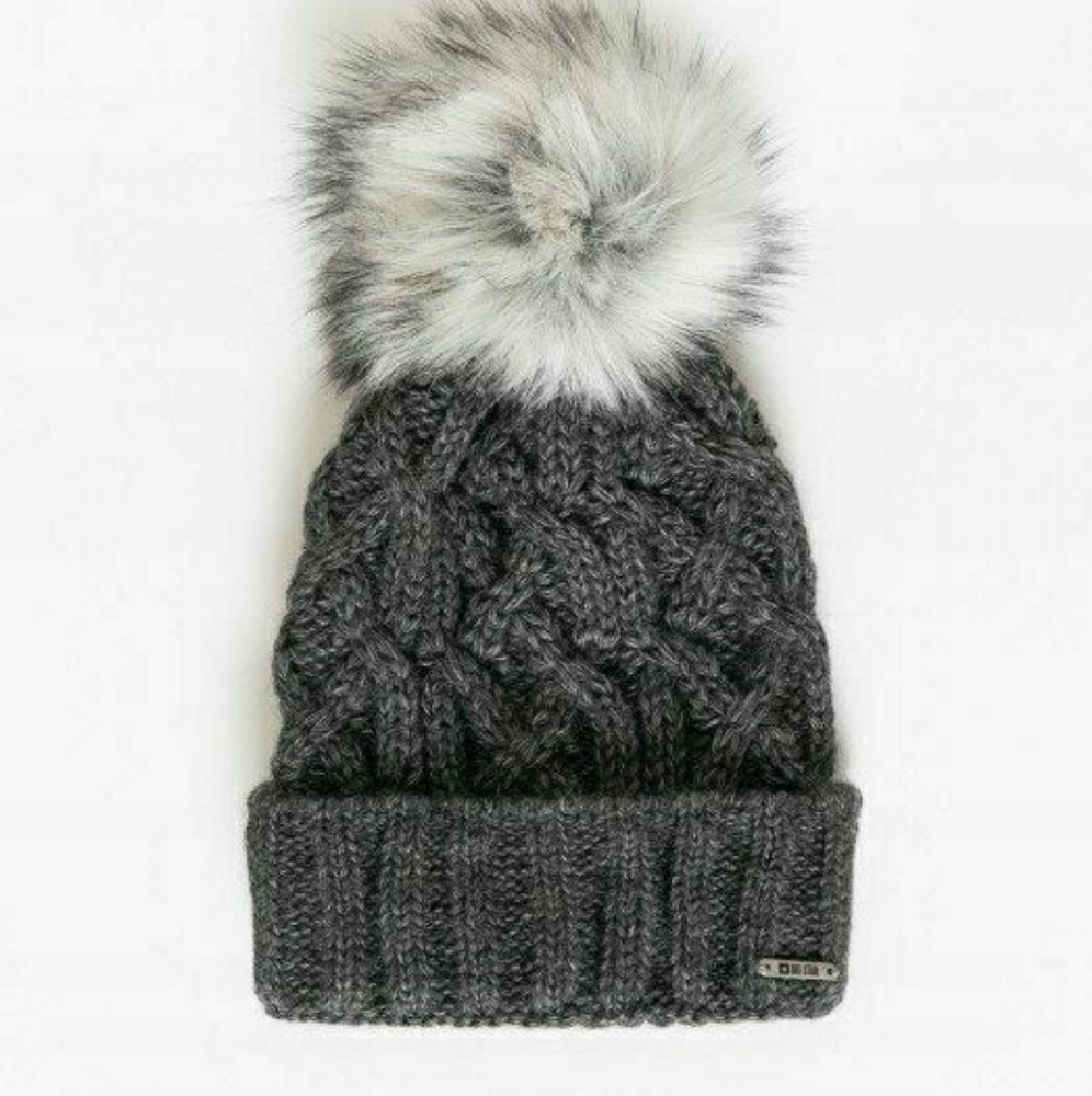 Gray pompon wool blend beanie Big Star